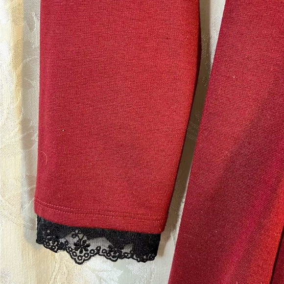 Hot Topic Stretch Corset Dress,Sz. Medium Burgundy W/Black Laces,Cosplay Costume - Picture 5 of 8